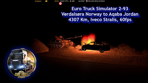 Part 2 of 2, Euro Truck Simulator 2-93, Norway to Jordan, 4307 Km, Iveco Stralis, 60fps