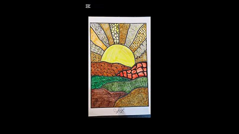doodle art of sunrise..