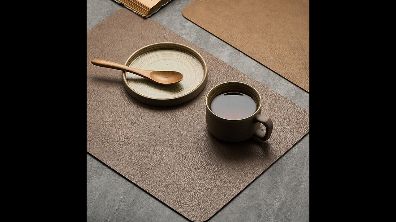 Creative Minimalist Waterproof And Insulated Double-Sided Leather Placemat