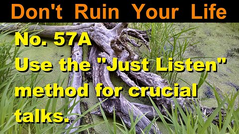 DRYL No. 57A--Use the "Just Listen" method for crucial talks.