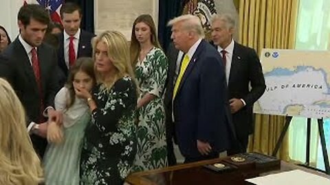 Trump's press interaction cut short after young girl faints in Oval Office