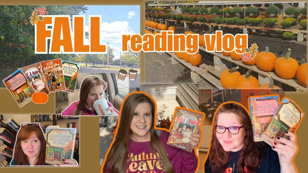 Fall Reading Vlog 🍂🍵 - Reading Fall Romances 💕, Pumpkins, Mums, Fall Drinks + more