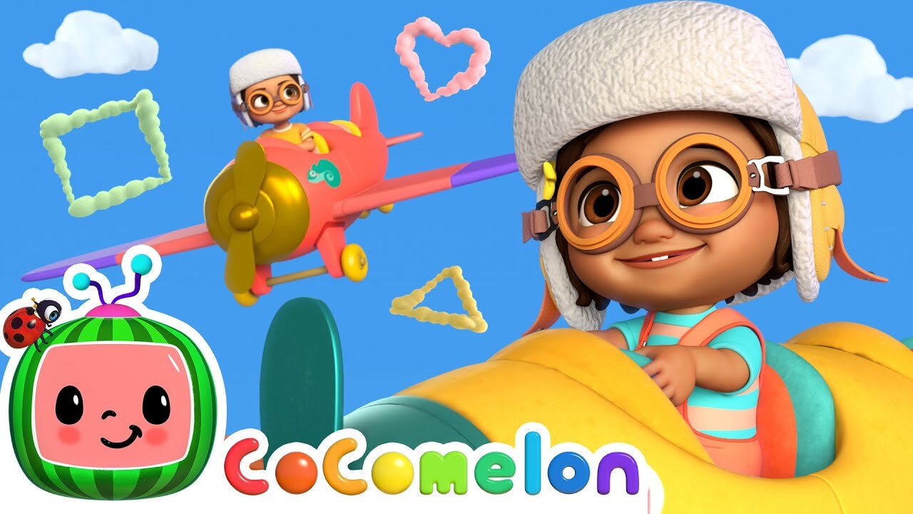 Learn Shapes with Nina! Airplane Clouds Song | CoComelon Nursery Rhymes
