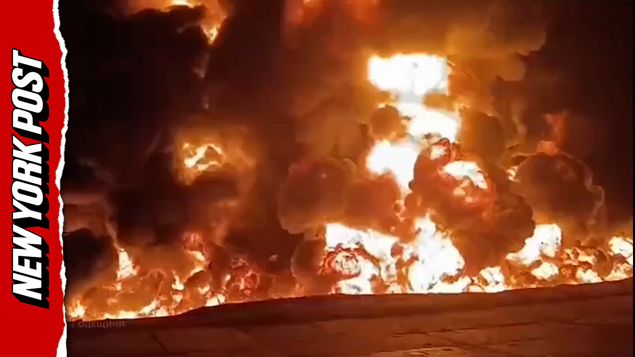 'Massive drone strike' sends Ukraine energy facility into a blazing inferno