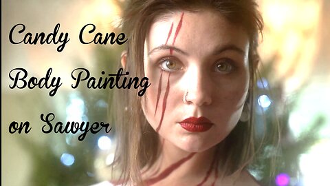 Candy Cane Body Painting on Sawyer (artistic nudity/documentary)