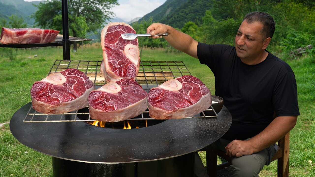 Giant Ossobuco Steaks on a Smokeless Fire Pit