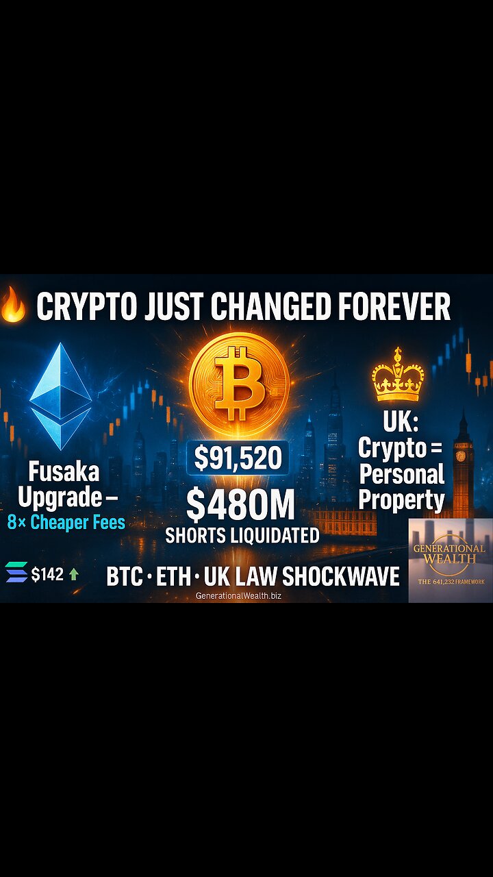 $480M Short Squeeze | ETH 8× Faster | UK Makes Crypto Personal Property