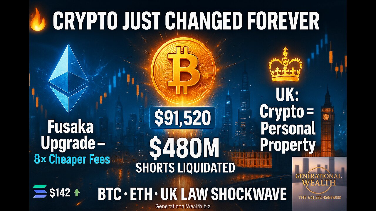 $480M Short Squeeze | ETH 8× Faster | UK Makes Crypto Personal Property