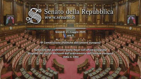 🔴Audiz. Prof. Pocar sull'affare assegnato "Rispetto dei vincoli derivanti dall'ordinamento dell'UE".
