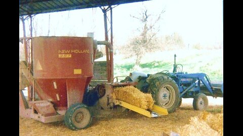 Vintage Tractors Grinding Hay and Modern Grinder Mixers