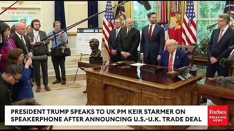 POTUS Speaks to UK PM. Starmer during US-UK Trade Deal Announcement