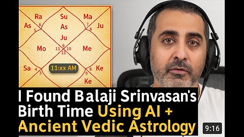 I Have Found Balaji Srinivasan's Birth Time Using AI + Ancient Vedic Astrology