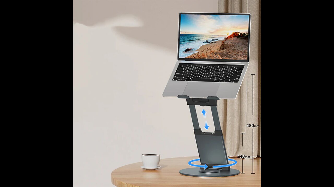 Laptop Suspension Cooling Stand with Adjustable Height and Foldable Support
