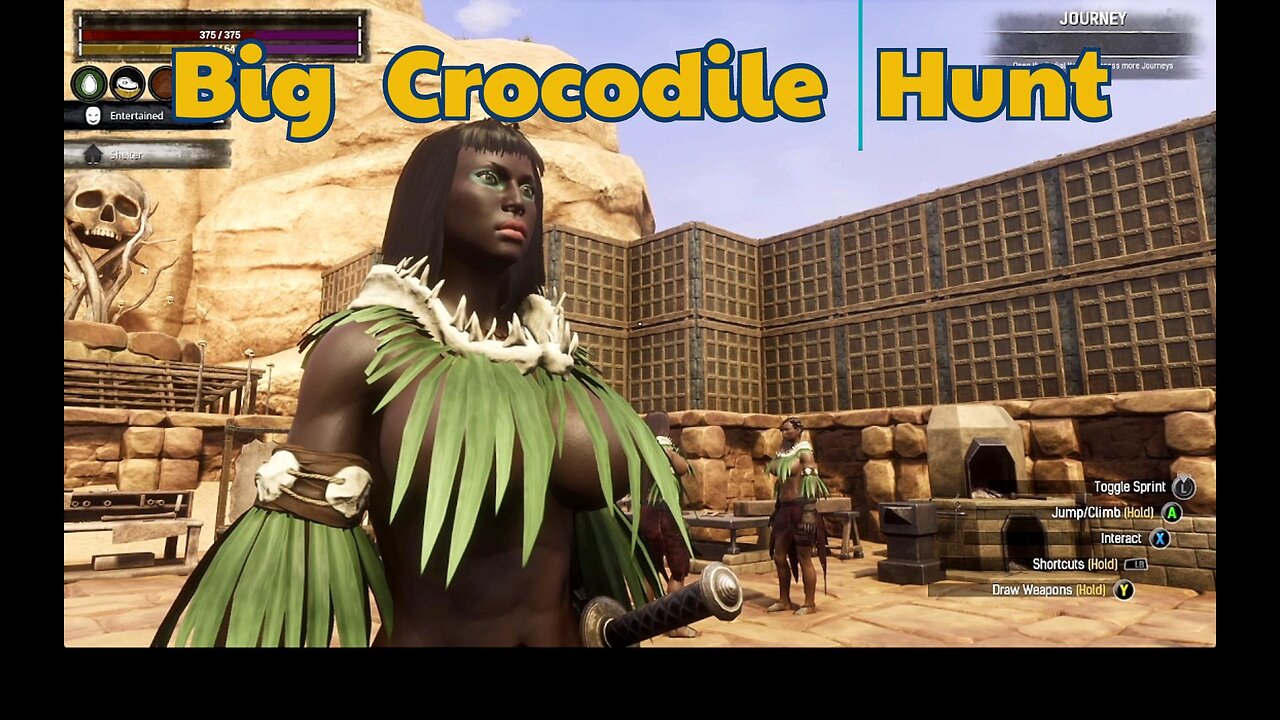 Conan Exiles Big Crocodile hunt Busty Boobs