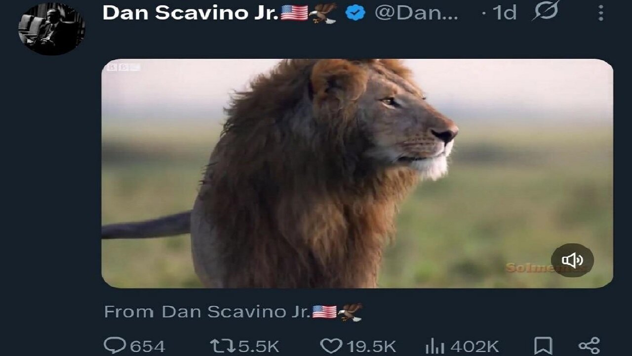 Dan Scavino X video post (7.31.25) The Lion [King Of The Jungle by Christopher Walken]