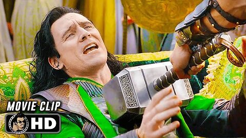 Thor Throws His Hammer At Loki - Loki As Odin Scene - Thor_ Ragnarok (2017) Movi