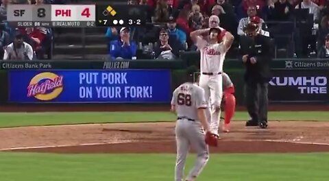 This was called a strike on Philadelphia Phillies catcher JT Realmuto. Sports Bloopers