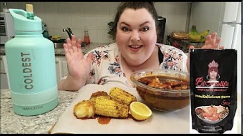 FB 20200428 GIANT BLACK TIGER SHRIMP SEAFOOD BOIL IN BLOVES SAUCE MUKBANG