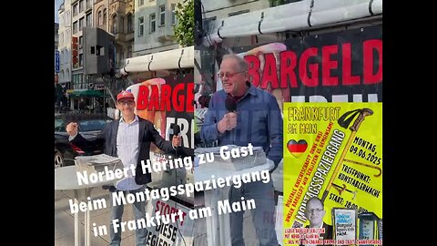 Wirtschaftsjournalist NorbertHaering.de spricht Grußbotschaft auf der PRO-BARGELD-DEMO in Frankfurt