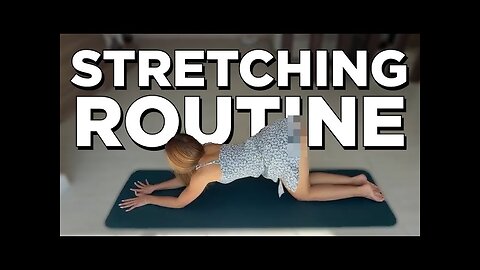 STRETCH SESSION FOR RELAXATION IN A CUTE FLOWER PRINT SHORT DRESS | STRETCH ROUTINE