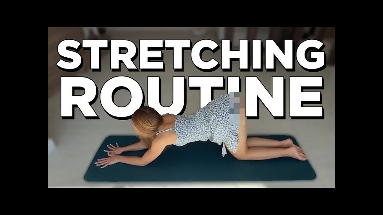 STRETCH SESSION FOR RELAXATION IN A CUTE FLOWER PRINT SHORT DRESS | STRETCH ROUTINE