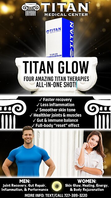 Titan GLOW Therapy - 4 Therapies ALL-IN-ONE: Repair + Inflammation Control + Skin Regeneration