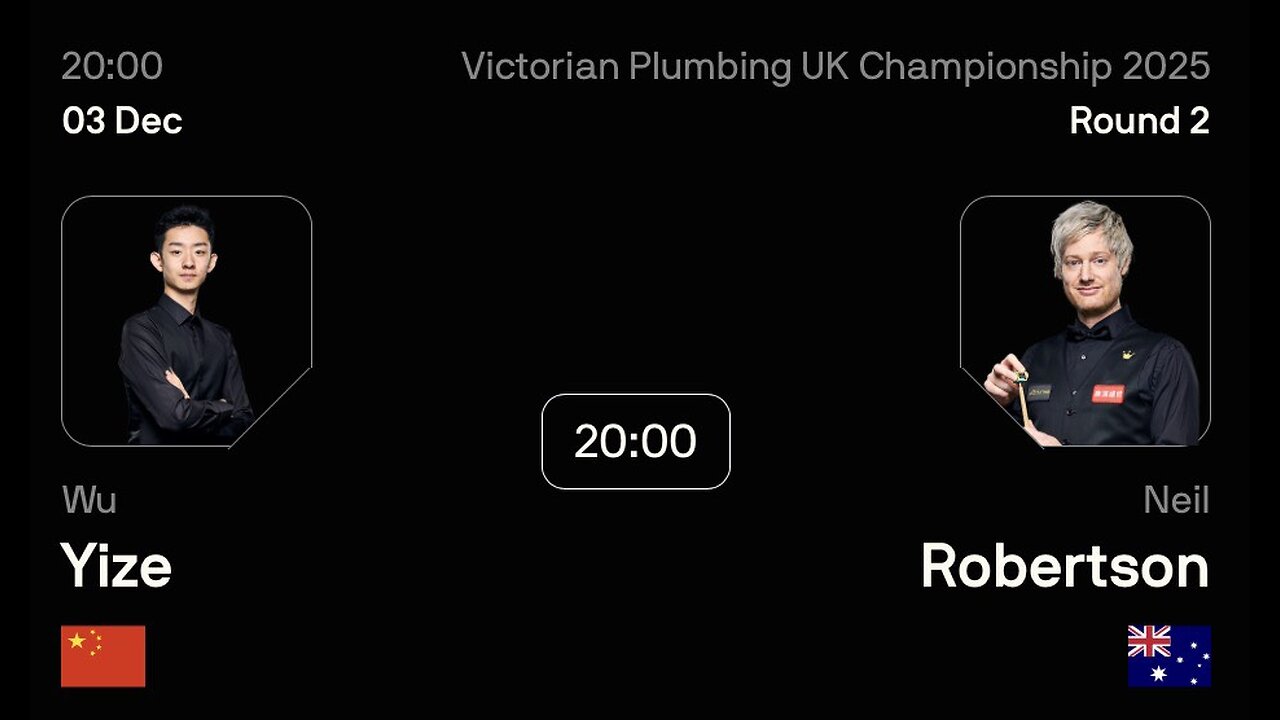 🔴 ถ่ายทอดสดสนุกเกอร์ 🇨🇳 อู๋ อี๋เจ๋อ VS นีล โรเบิร์ตสัน 🇦🇺 ศึก ยูเค แชมเปี้ยนชิพ