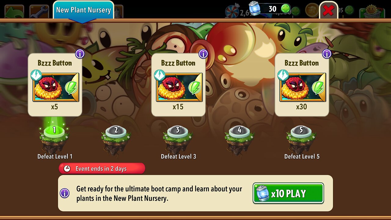 Plants vs Zombies 2 - Plant Nursery - Bzzz Button - August 2025