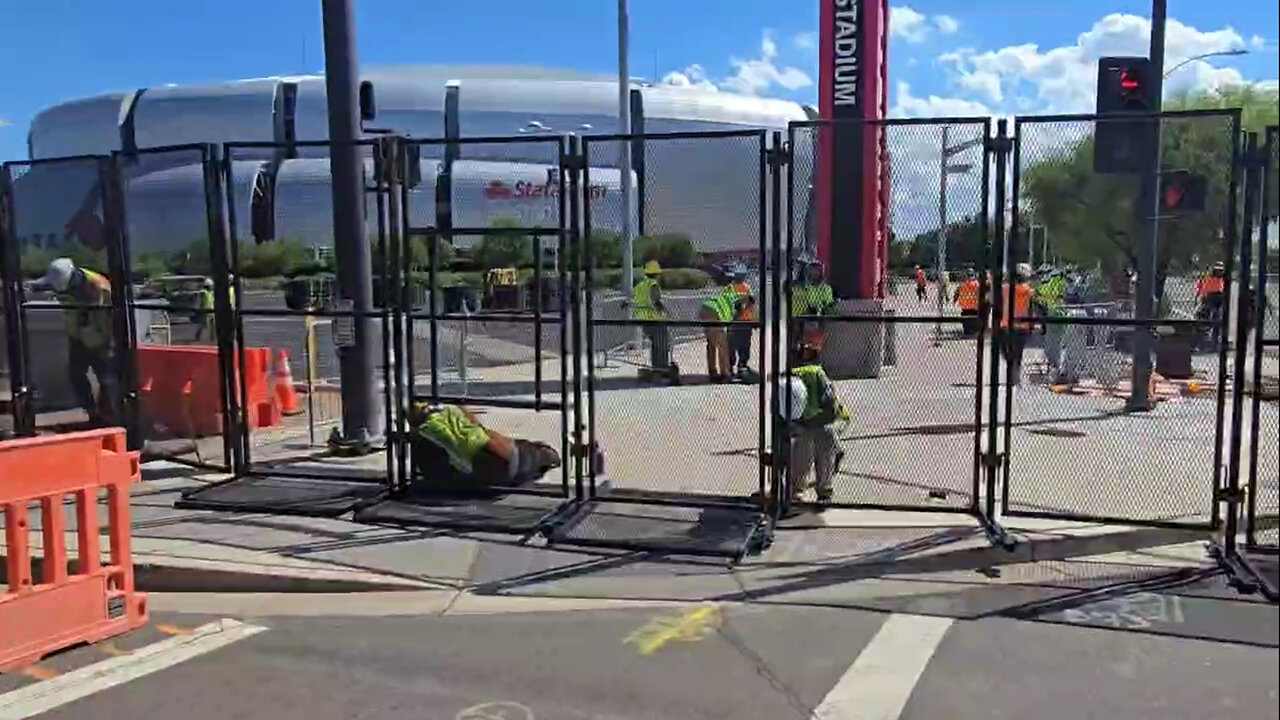 Fencing Going Up Ahead of Charlie Kirk Memorial in Glendale, Arizona