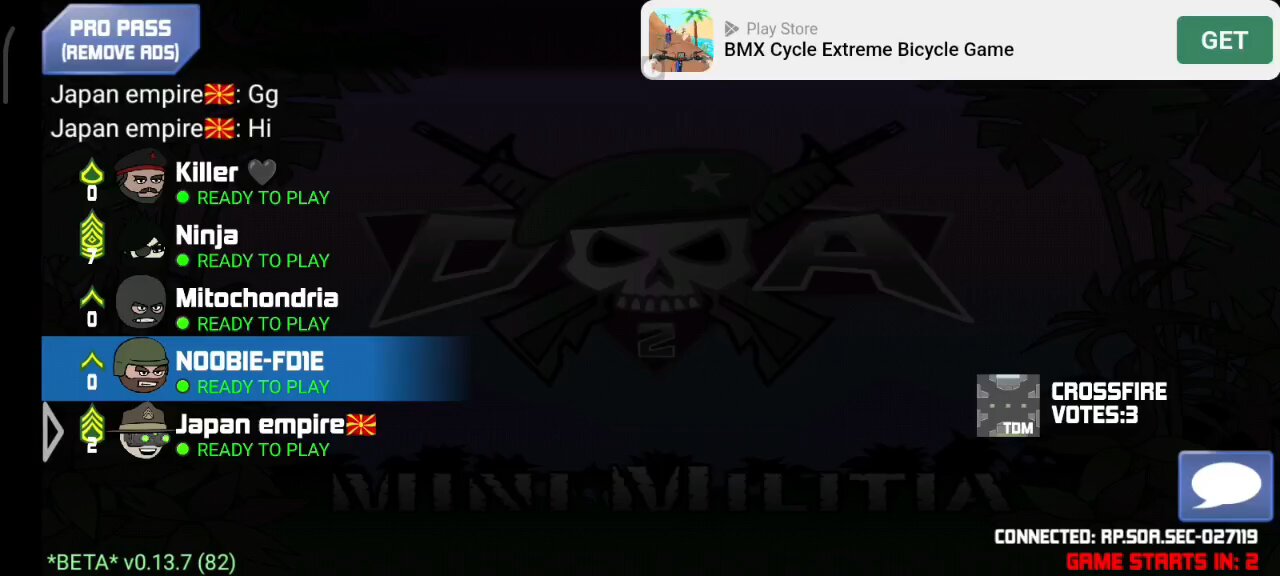 Mini militia Japan player 🇯🇵 Vs Ninja