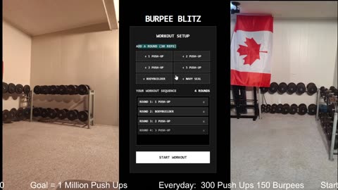 Everyday 300 push ups and 150 Burpees!