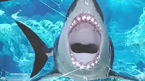 Giant Shark Attacks Aquarium Glass Nassau Bahamas