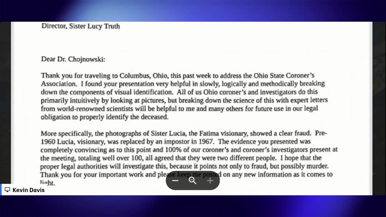 Sister Lucy Truth: Coroner Conference Shocking Report!