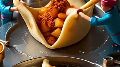 Tiny Chefs Making a Jumbo Samosa #GiantSamosa, #MiniatureCooks, #IndianSnacks, #TinyChefs,