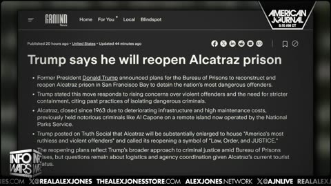 Trump Says He Will Reopen Alcatraz Prison