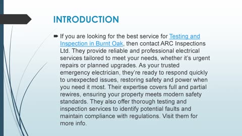 Best Testing and Inspection in Burnt Oak