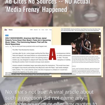 Fact Check: Fictional Story About Jamal Roberts Turning Down Tesla Ad Cites No Sources