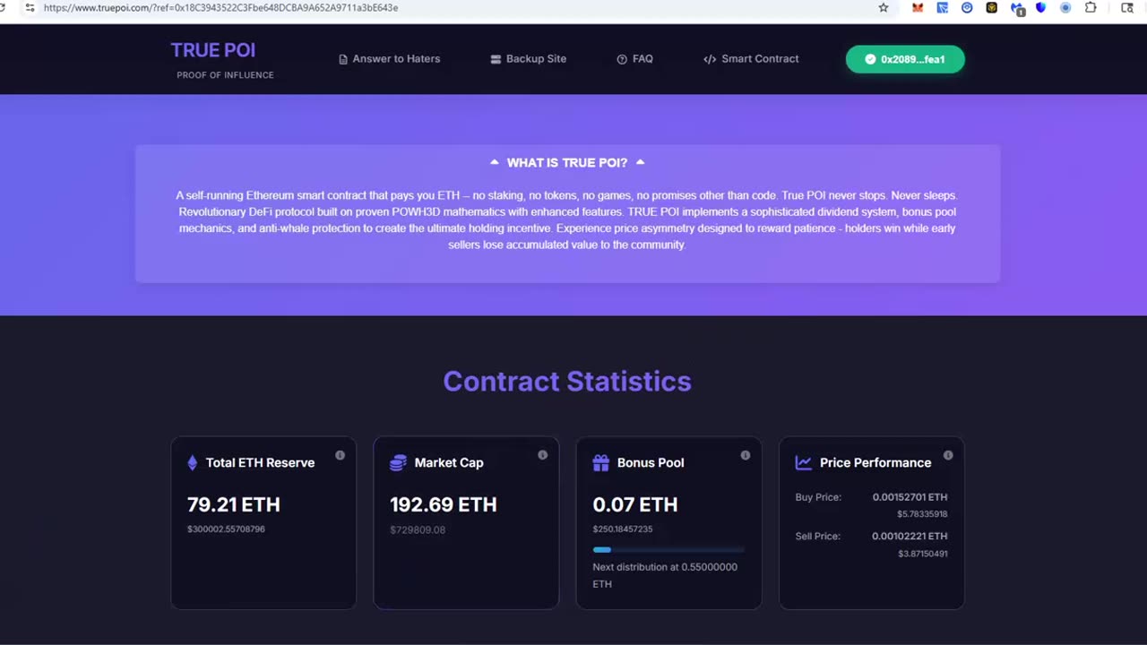 True POI ETH Smart Contract - POWH Style Contract with More Inside - Update and Progress