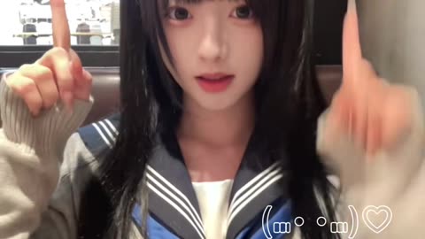 It's such a cute uniform for high school girls in Japan