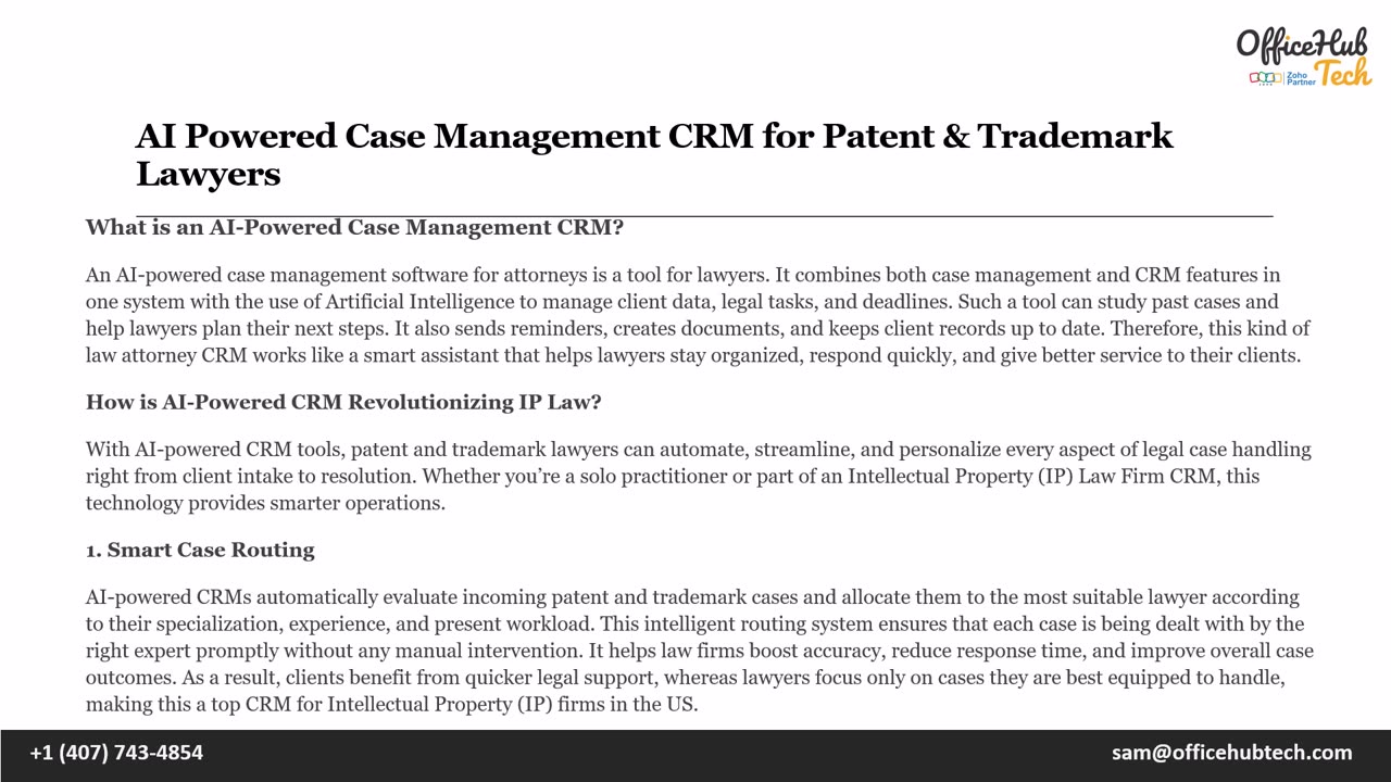AI Powered Case Management CRM for Patent & Trademark Lawyers