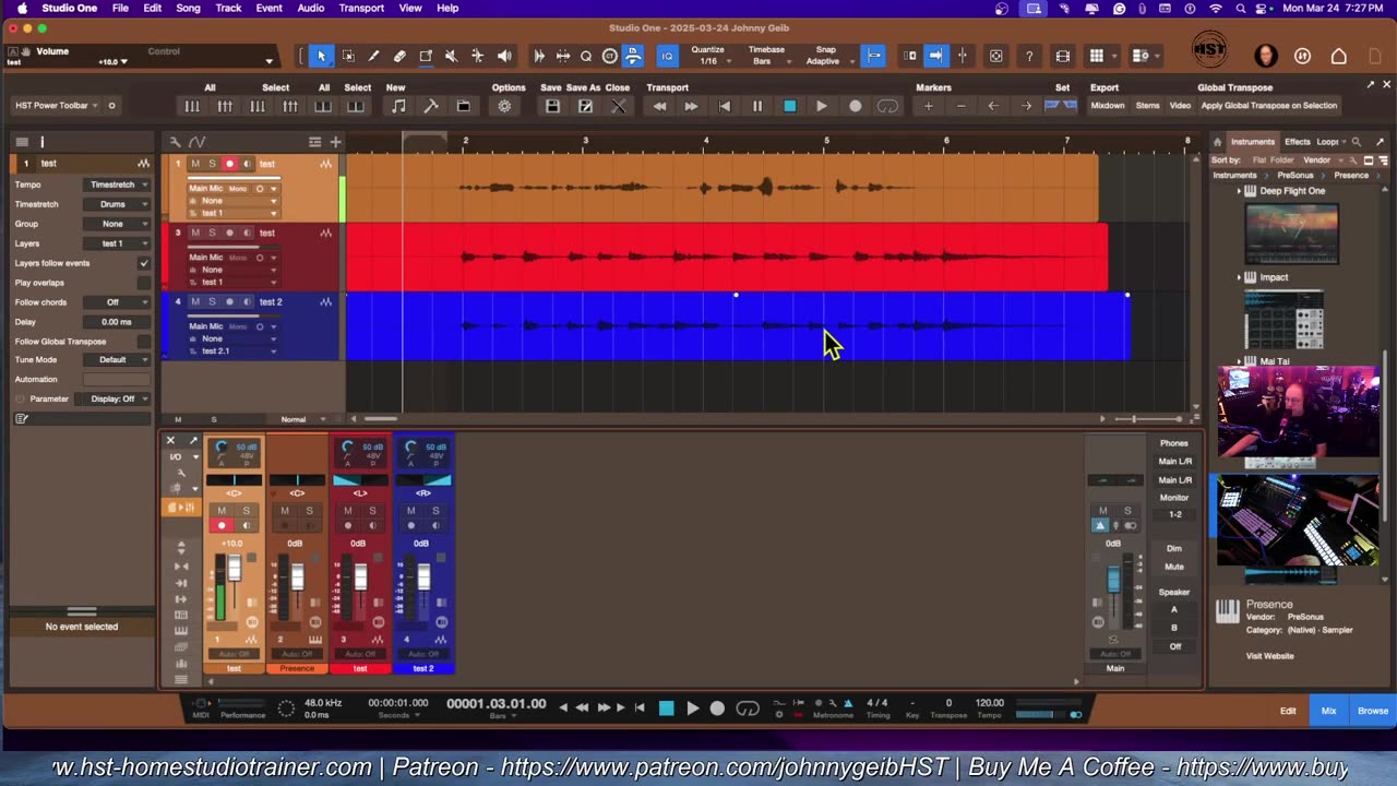 Auto Punch for Audio Tracks - Studio One Pro 7 Snapshots
