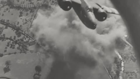 644th Bombardment Squadron A-20 Havocs bombing logistics targets near Cherbourg on June 15th 1944