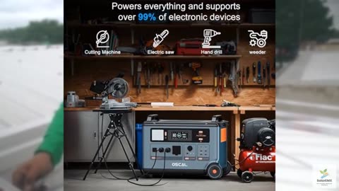 OSCAL Portable Power Station 3600Wh PowerMax 6000, Expandable to 57.6kWh, 120V/2