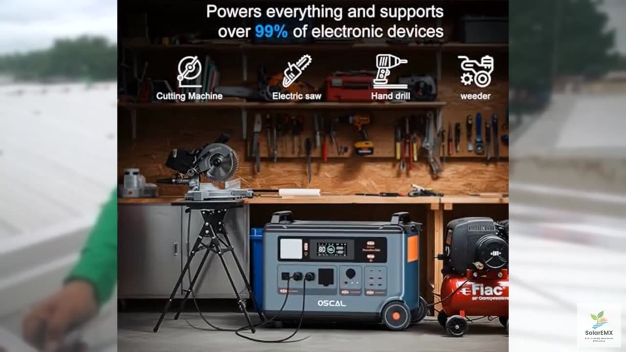 OSCAL Portable Power Station 3600Wh PowerMax 6000, Expandable to 57.6kWh, 120V/2