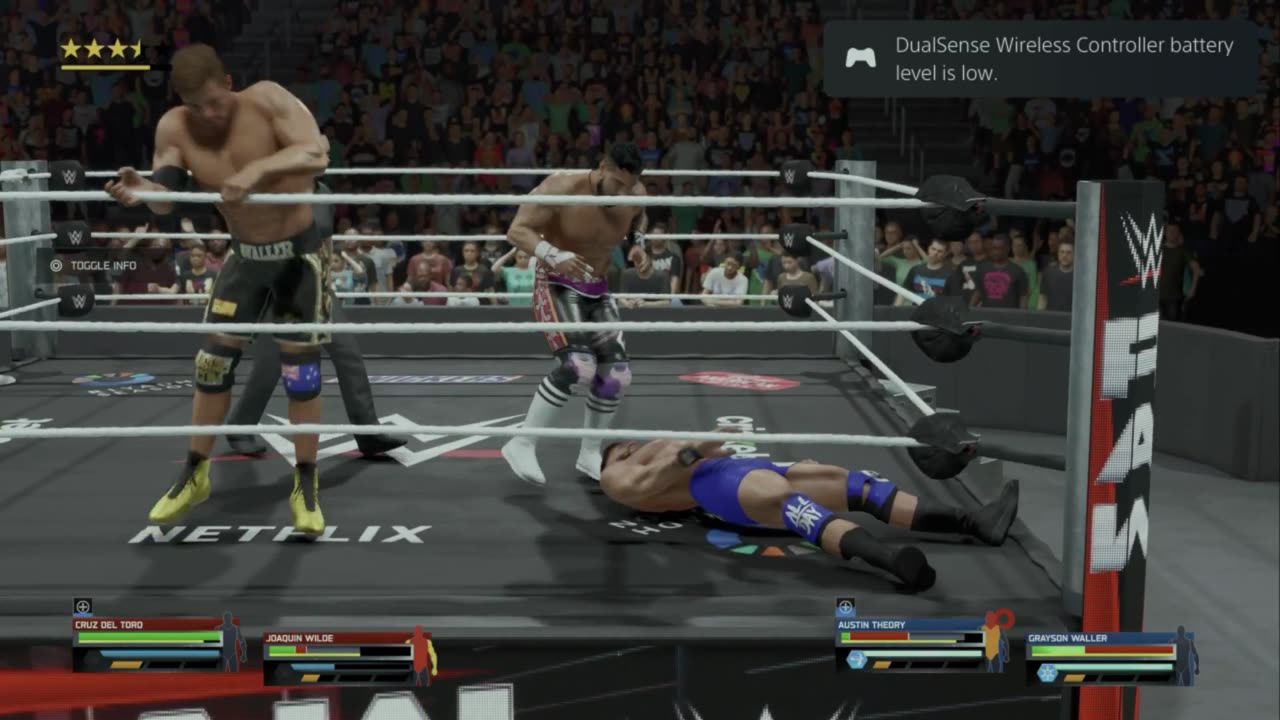 wwe 2k25 157 universe Cruz Del Toro and Joaquin Wilde VS Austin Theory and Grayson Waller
