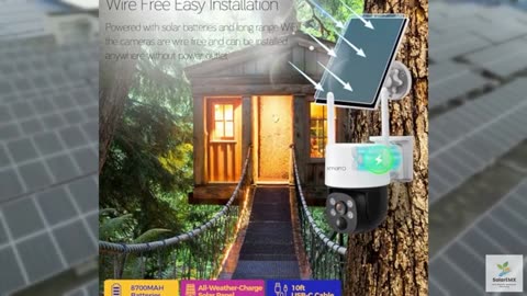xmartO [Night Color QHD Solar Powered Wire-Free Home PTZ Security Camera Wireles