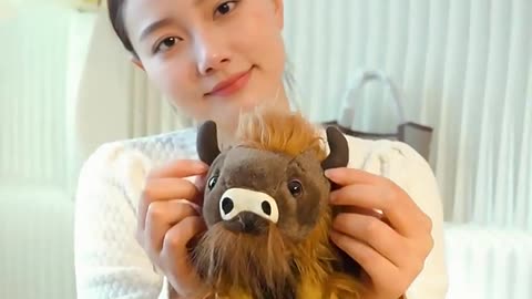 New Sunrise manufacture Simulation Buffalo Plush Toy Stuffed buff Doll Soft Lifelike Wild