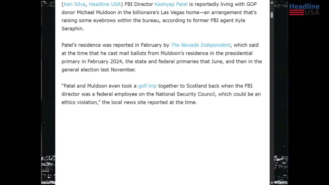 Ex-FBI Agent Floats Rumor that Director Patel is a Closeted Homosexual Who Parties All Night