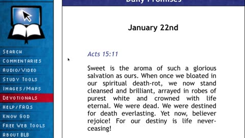 BLB Daily Promises January 22