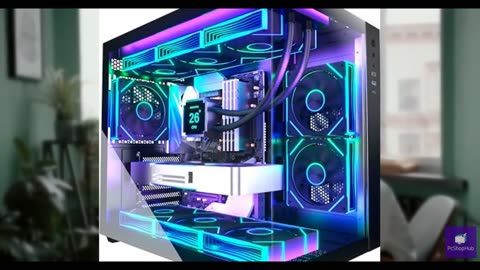 MUSETEX ATX PC Case,6 PWM ARGB Fans Pre-Installed,360MM RAD Support,Type-C Gamin